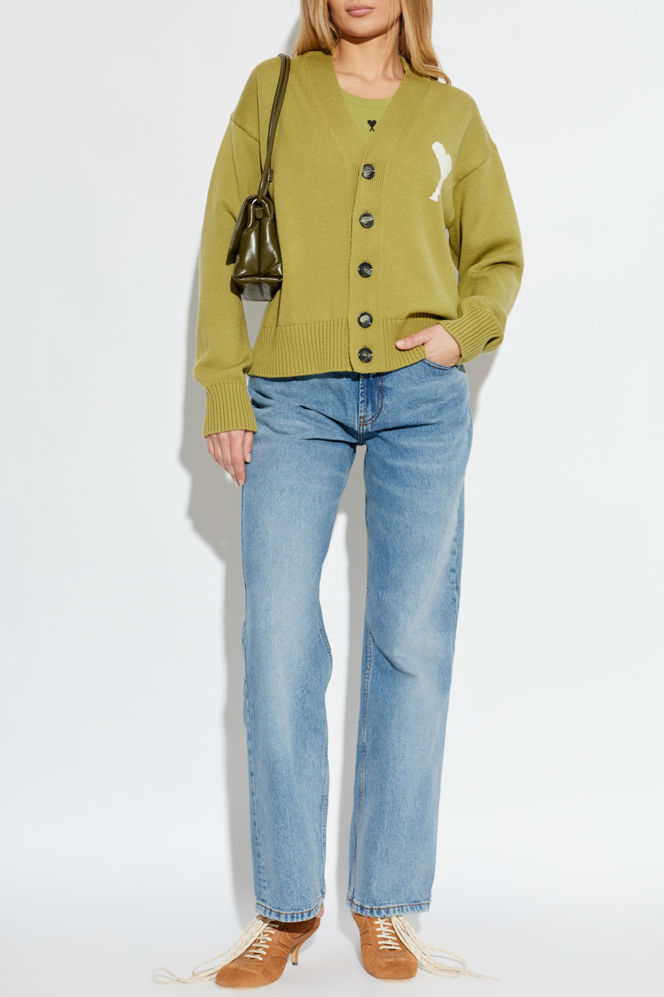 Ami Alexandre Mattiussi Cardigan with logo | Women's | Vitkac